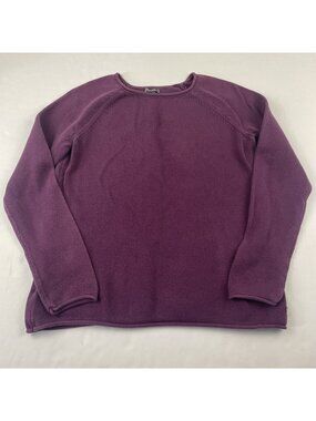 Eddie Bauer Rolled Neck Sweater Women’s M Cotton Blend Knit Maroon Classic